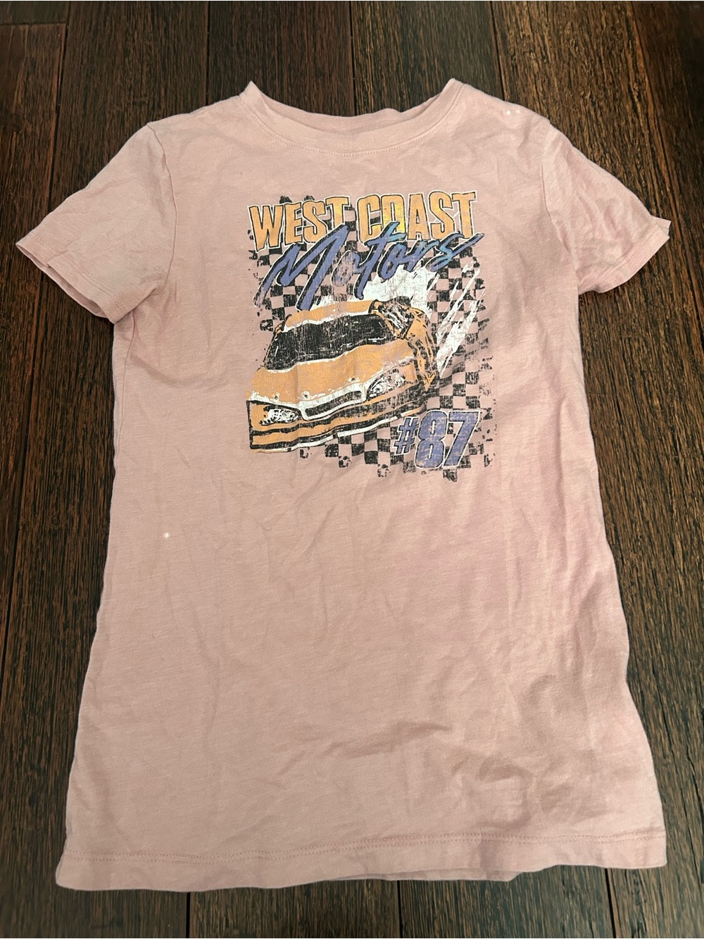 Aeropostale Pink Graphic Race Car Tee